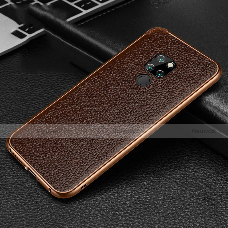 Luxury Aluminum Metal Cover Case T04 for Huawei Mate 20 Brown