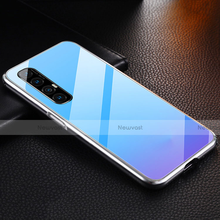 Luxury Aluminum Metal Cover Case T04 for Oppo Find X2 Neo Sky Blue