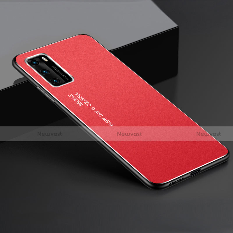 Luxury Aluminum Metal Cover Case T05 for Huawei P40 Red