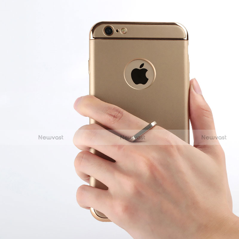Luxury Aluminum Metal Cover with Finger Ring Stand for Apple iPhone 6S Plus Gold