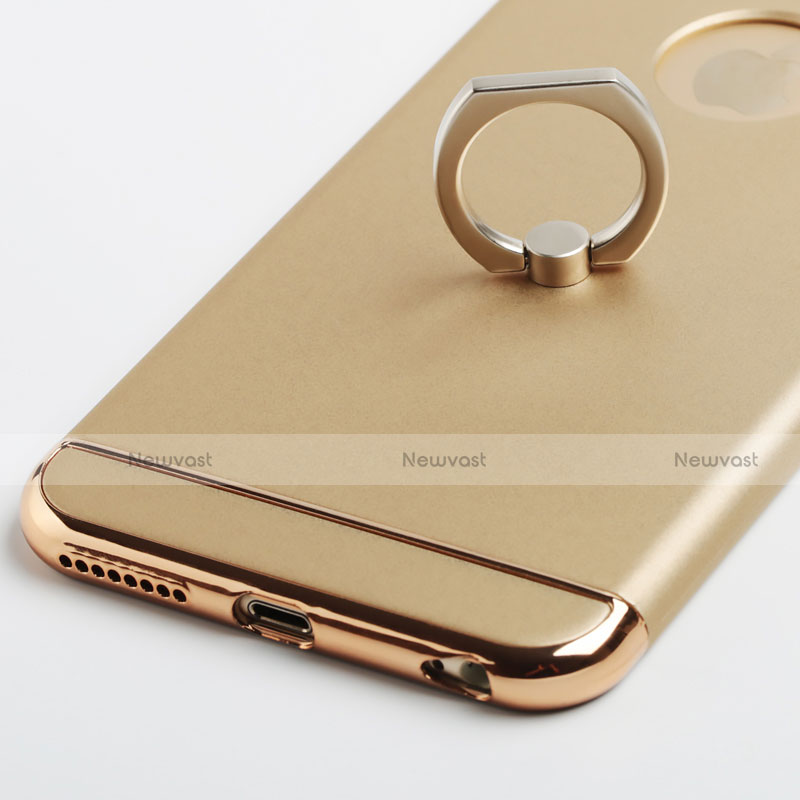 Luxury Aluminum Metal Cover with Finger Ring Stand for Apple iPhone 6S Plus Gold