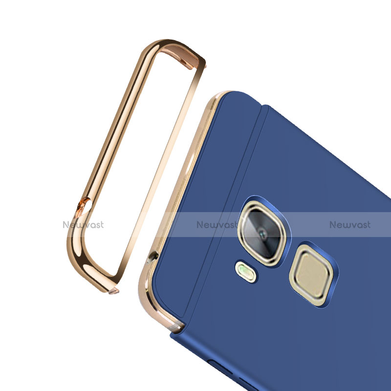 Luxury Aluminum Metal Cover with Finger Ring Stand for Huawei G7 Plus Blue