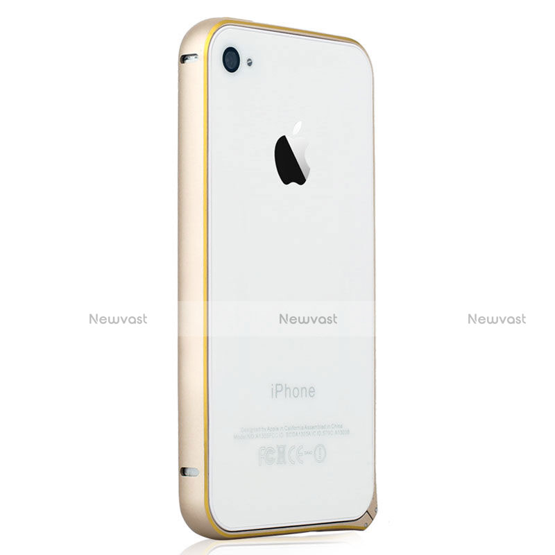 Luxury Aluminum Metal Frame Case for Apple iPhone 4 Gold