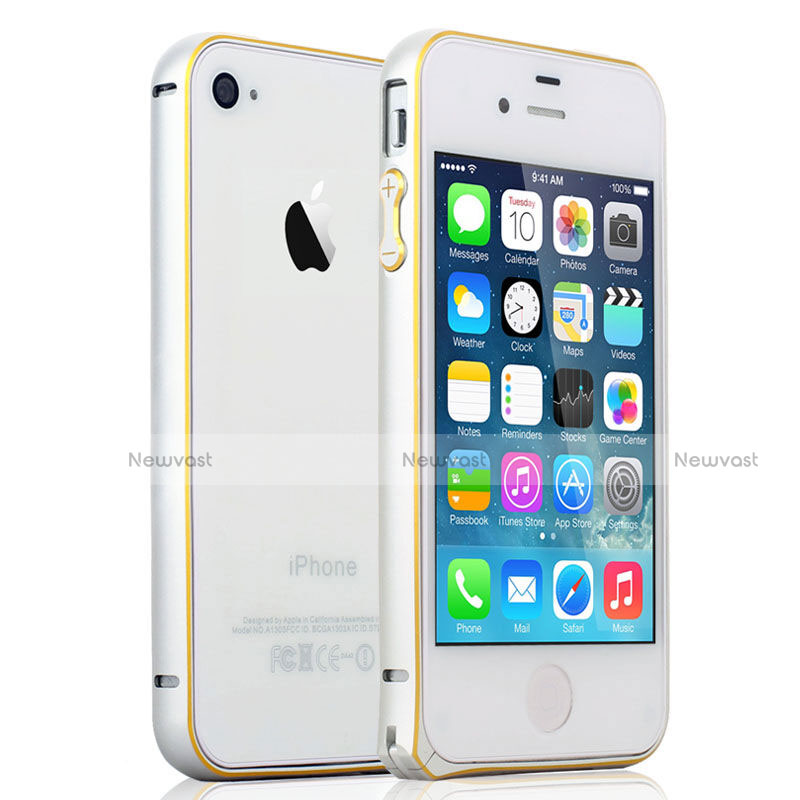Luxury Aluminum Metal Frame Case for Apple iPhone 4 Silver
