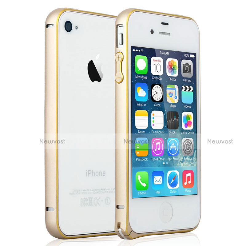 Luxury Aluminum Metal Frame Case for Apple iPhone 4S Gold