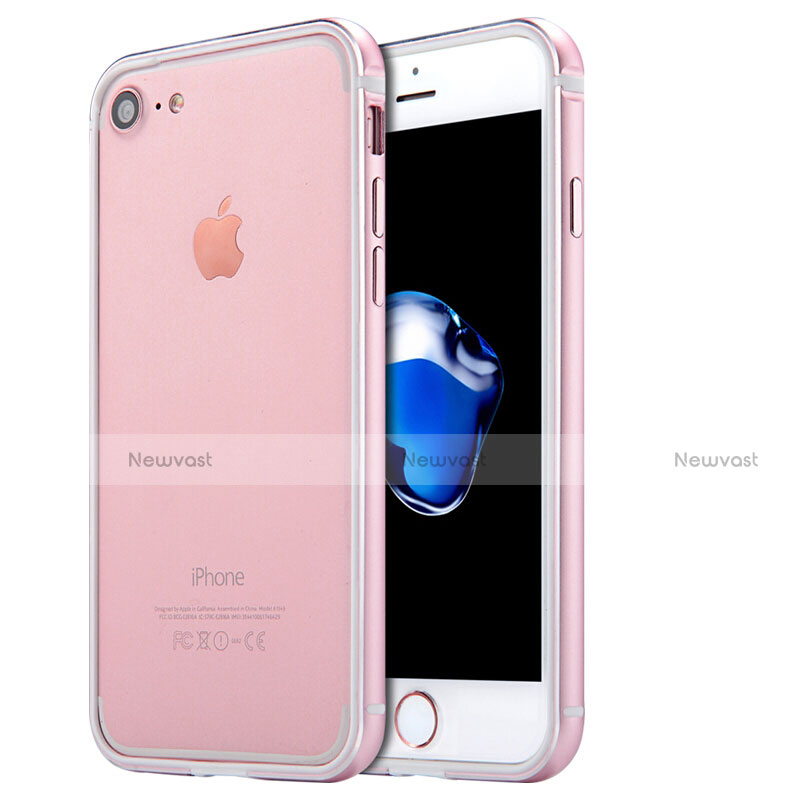 Luxury Aluminum Metal Frame Case for Apple iPhone 8 Rose Gold