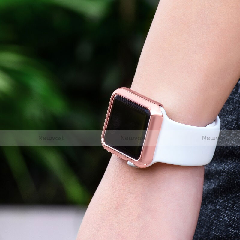 Luxury Aluminum Metal Frame Cover C03 for Apple iWatch 3 38mm Pink