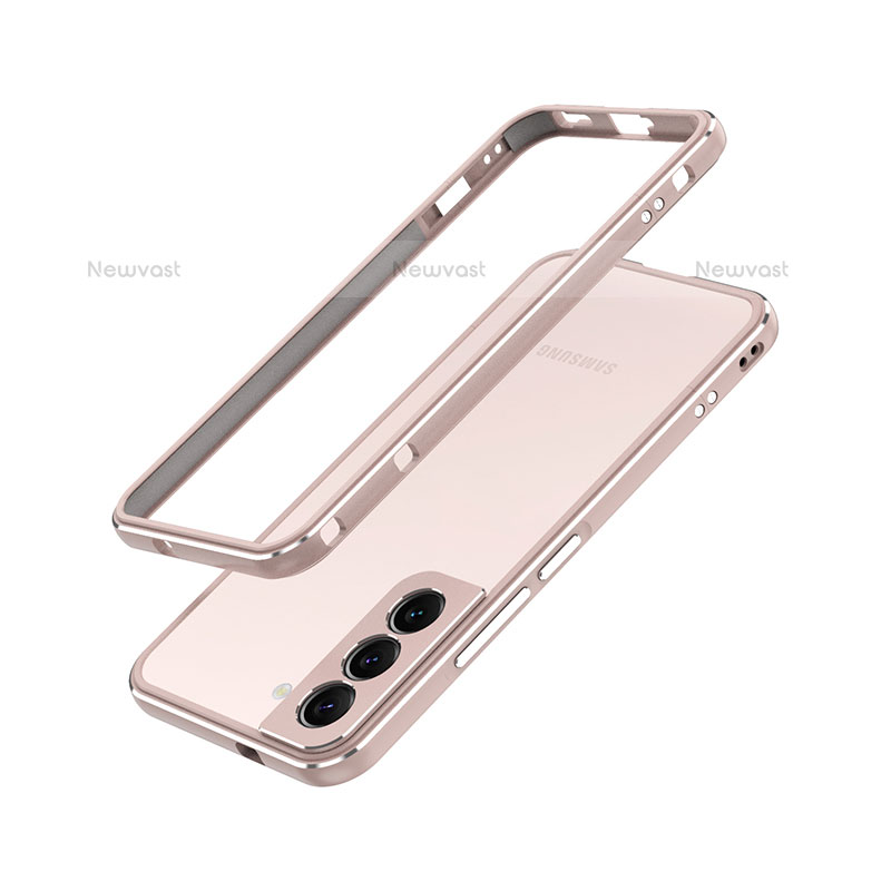 Luxury Aluminum Metal Frame Cover Case A01 for Samsung Galaxy S21 5G Rose Gold