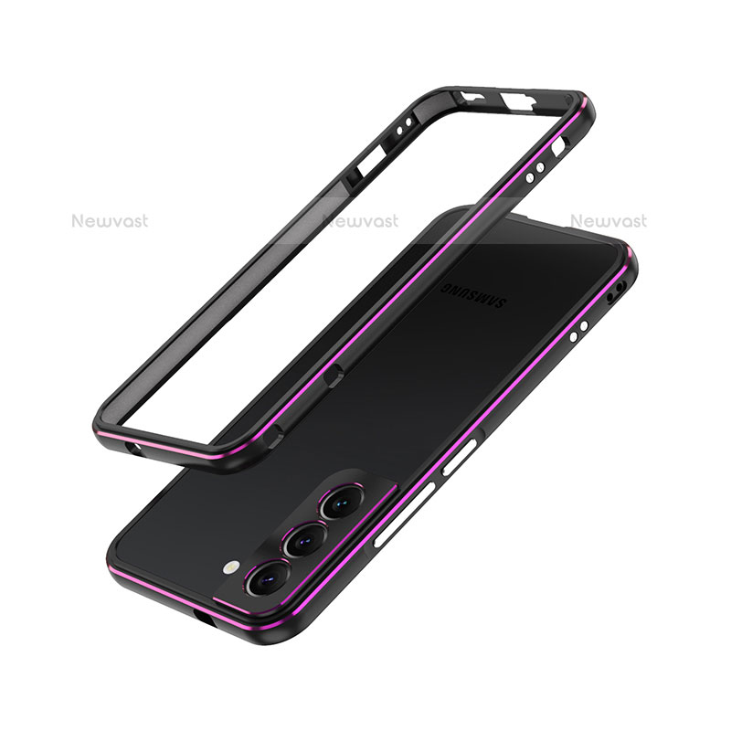 Luxury Aluminum Metal Frame Cover Case A01 for Samsung Galaxy S21 FE 5G Purple