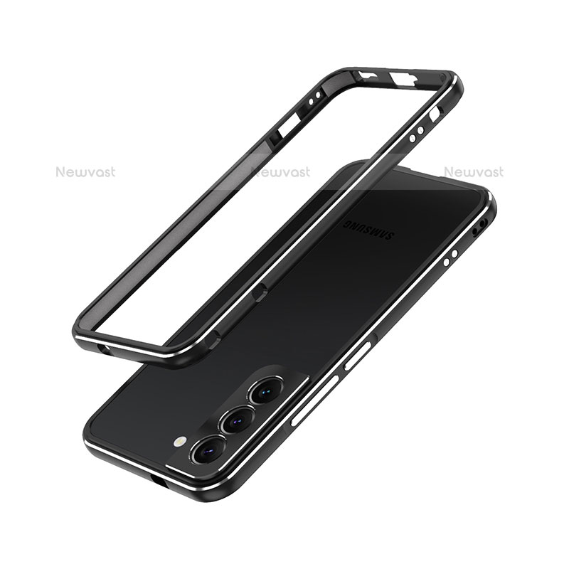 Luxury Aluminum Metal Frame Cover Case A01 for Samsung Galaxy S22 5G Black