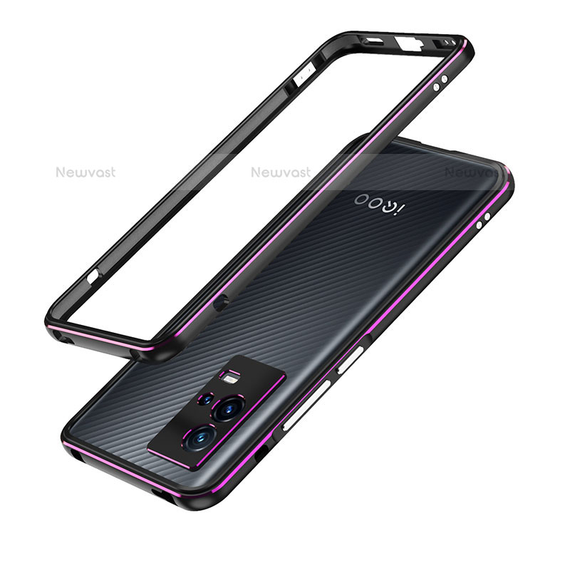 Luxury Aluminum Metal Frame Cover Case A01 for Vivo iQOO 8 Pro 5G Purple