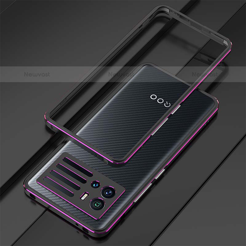 Luxury Aluminum Metal Frame Cover Case A01 for Vivo iQOO 9 5G Purple
