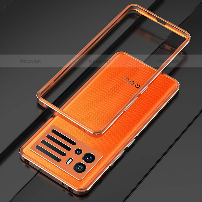 Luxury Aluminum Metal Frame Cover Case A01 for Vivo iQOO 9 Pro 5G Orange