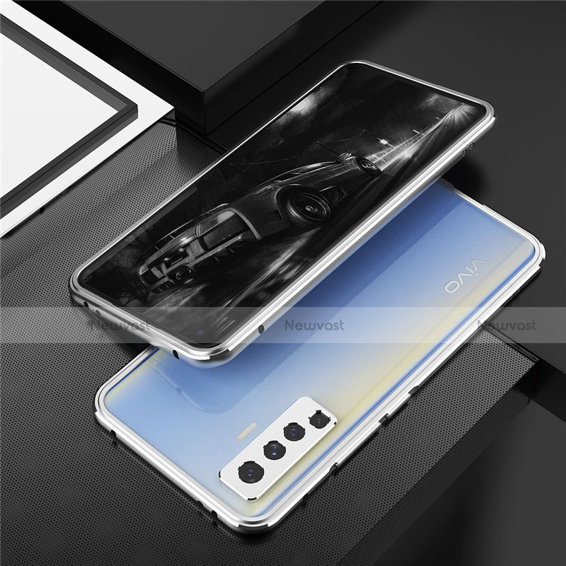 Luxury Aluminum Metal Frame Cover Case A01 for Vivo X50 5G Silver