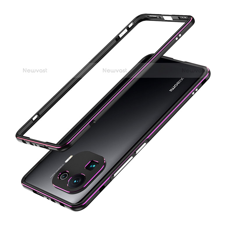 Luxury Aluminum Metal Frame Cover Case A01 for Xiaomi Mi 11 Pro 5G Purple