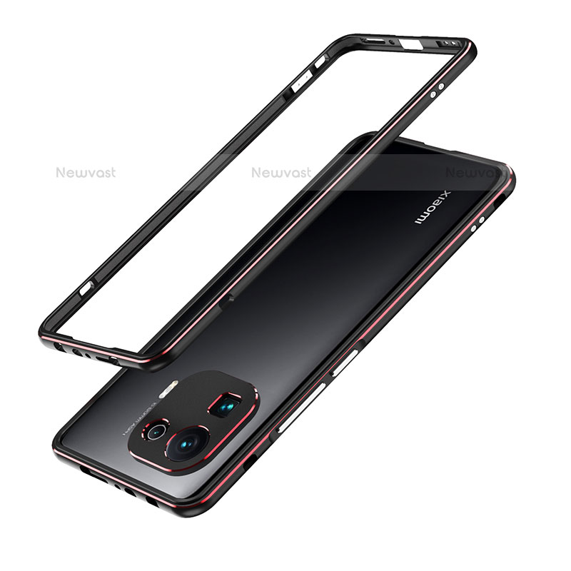 Luxury Aluminum Metal Frame Cover Case A01 for Xiaomi Mi 11 Pro 5G Red and Black