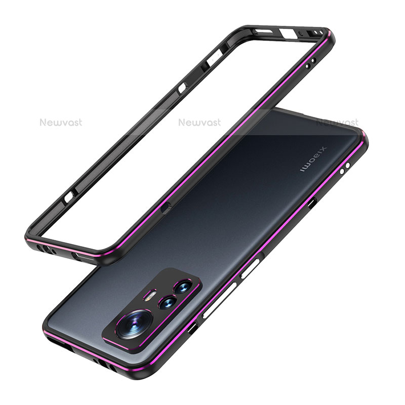 Luxury Aluminum Metal Frame Cover Case A01 for Xiaomi Mi 12S 5G Purple