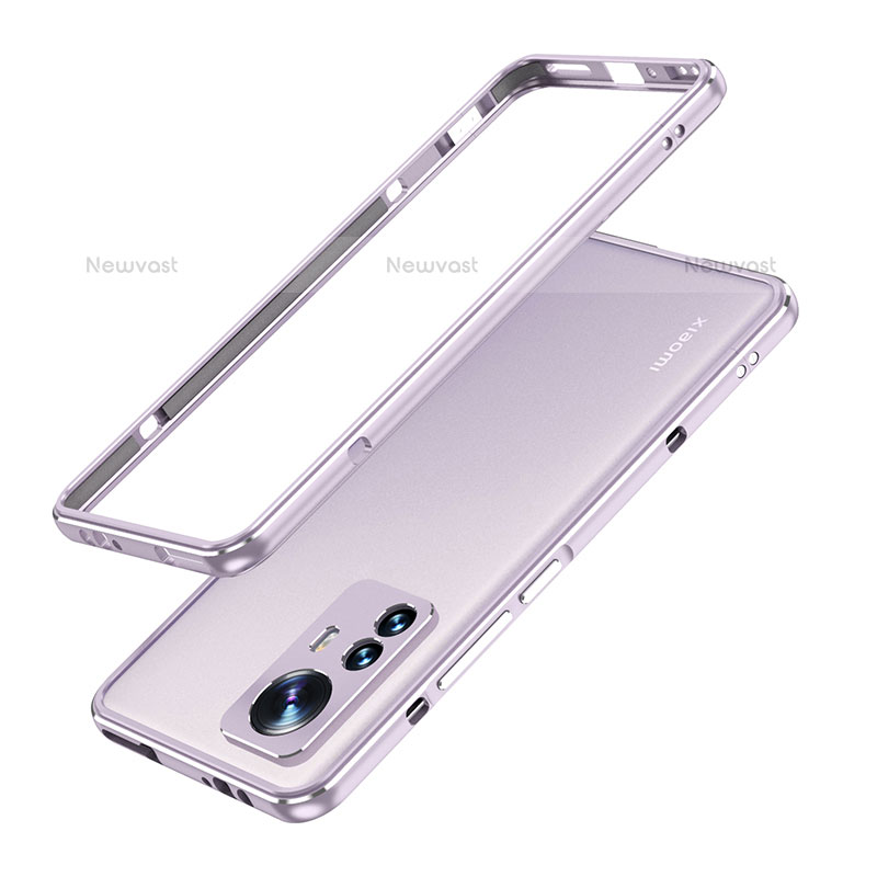 Luxury Aluminum Metal Frame Cover Case A01 for Xiaomi Mi 12S Pro 5G Clove Purple