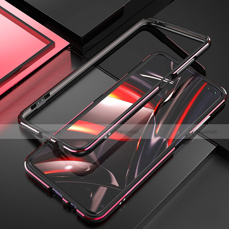Luxury Aluminum Metal Frame Cover Case A01 for Xiaomi Redmi K30 5G Red and Black