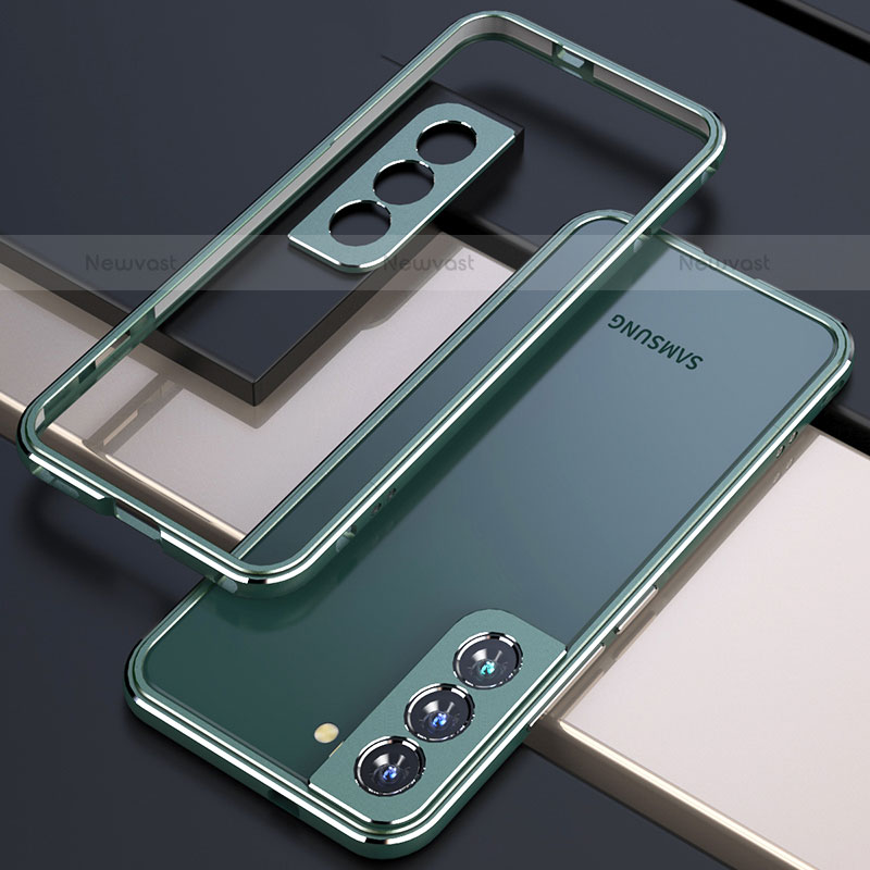 Luxury Aluminum Metal Frame Cover Case A02 for Samsung Galaxy S21 FE 5G Green