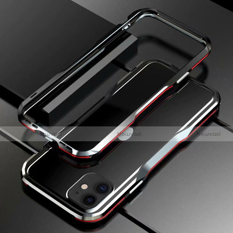 Luxury Aluminum Metal Frame Cover Case for Apple iPhone 11 Red and Black