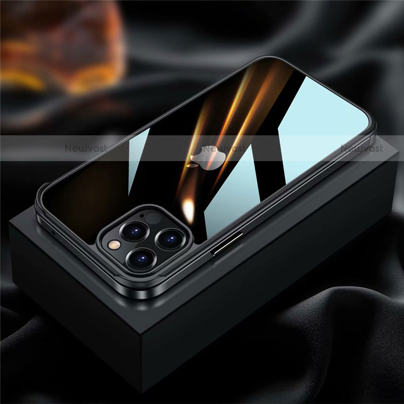 Luxury Aluminum Metal Frame Cover Case for Apple iPhone 12 Pro Black