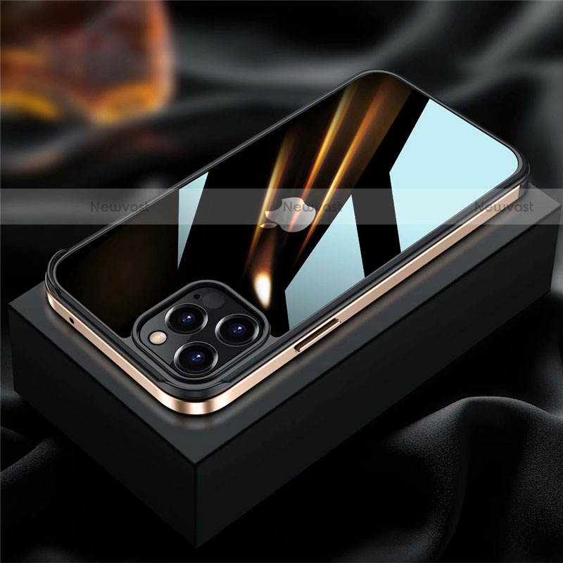 Luxury Aluminum Metal Frame Cover Case for Apple iPhone 12 Pro Gold
