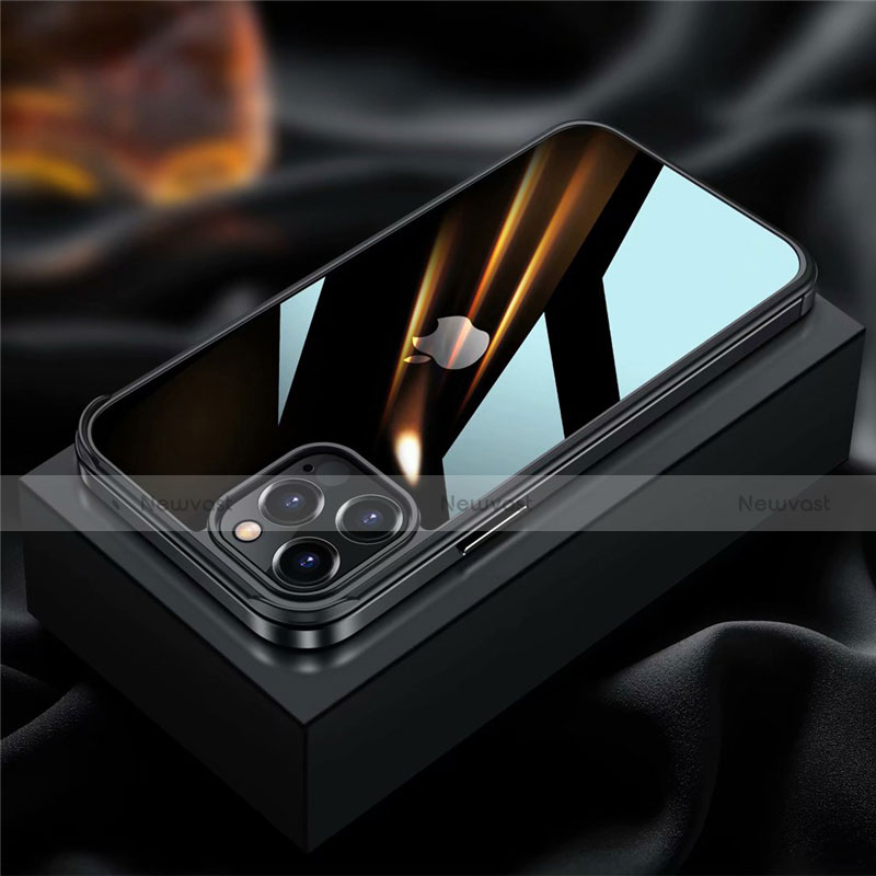 Luxury Aluminum Metal Frame Cover Case for Apple iPhone 12 Pro Max Black