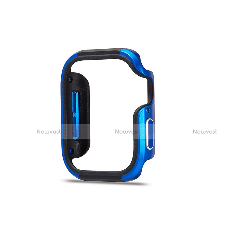 Luxury Aluminum Metal Frame Cover Case for Apple iWatch 5 40mm Blue and Black