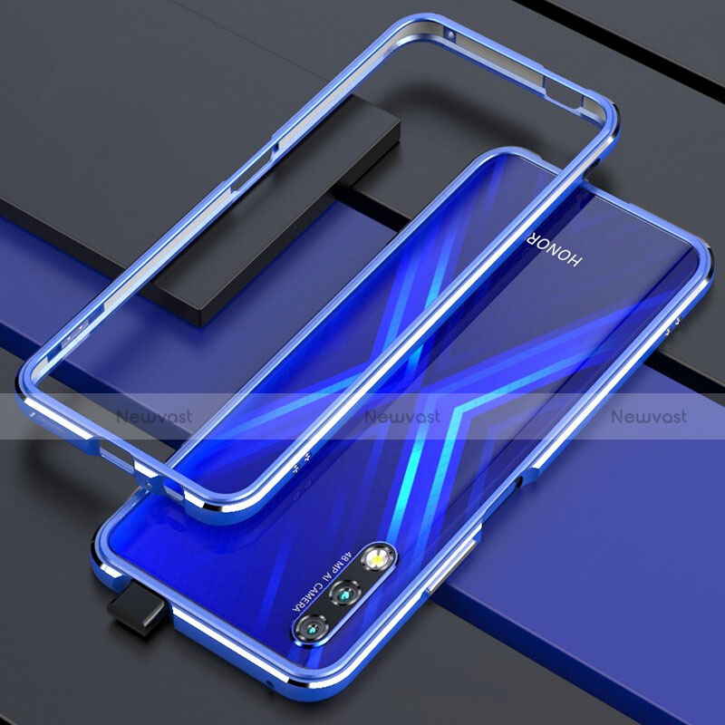 Luxury Aluminum Metal Frame Cover Case for Huawei Honor 9X Blue