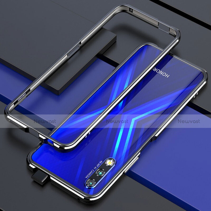 Luxury Aluminum Metal Frame Cover Case for Huawei Honor 9X Silver and Black