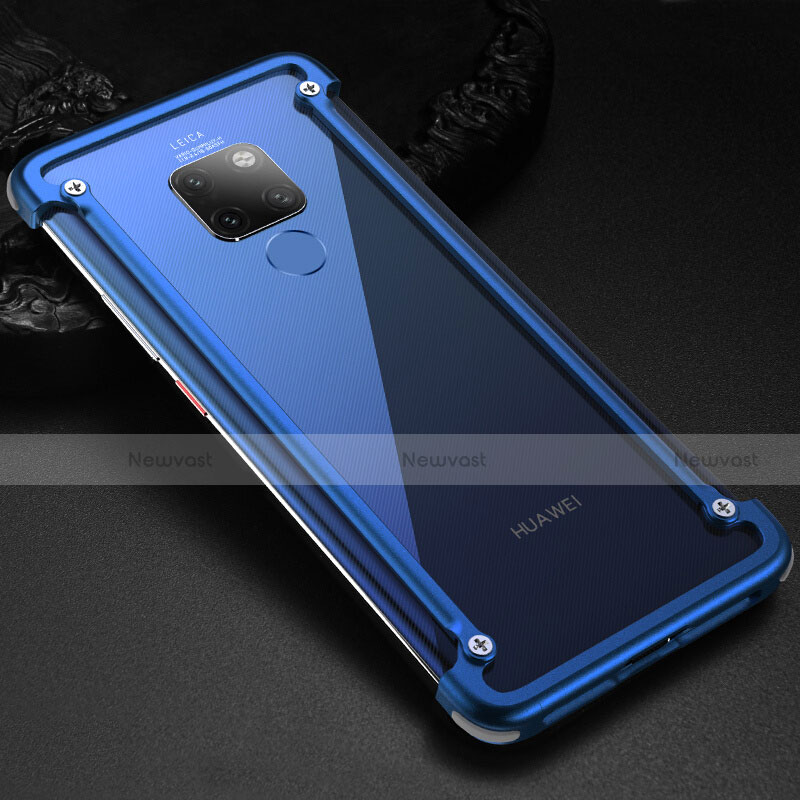 Luxury Aluminum Metal Frame Cover Case for Huawei Mate 20 Blue
