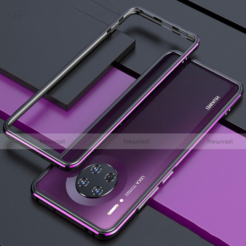 Luxury Aluminum Metal Frame Cover Case for Huawei Mate 30 Purple