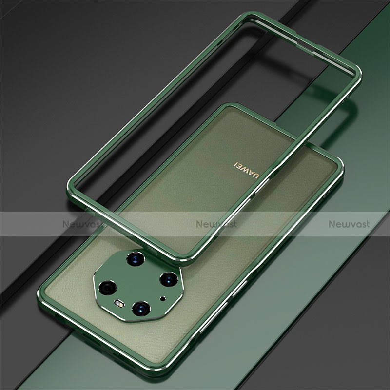 Luxury Aluminum Metal Frame Cover Case for Huawei Mate 40E Pro 5G Midnight Green