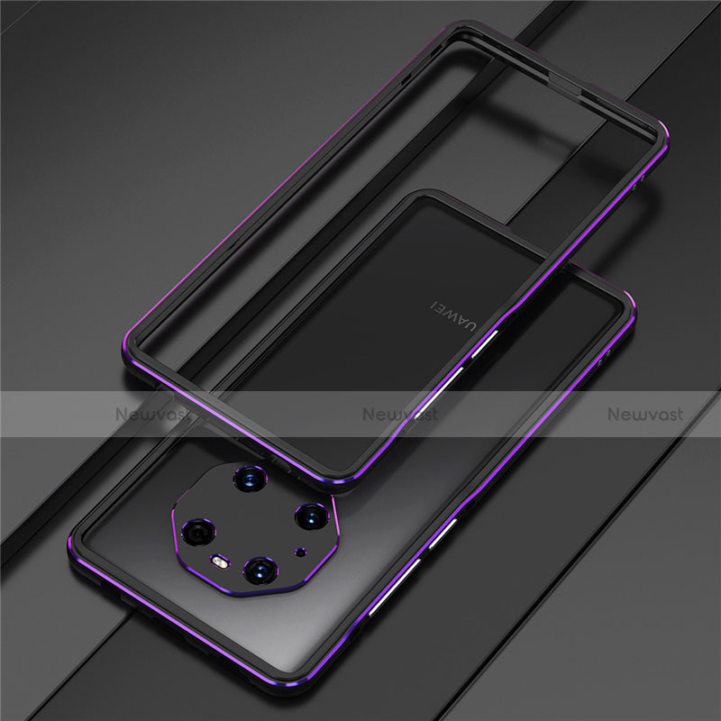 Luxury Aluminum Metal Frame Cover Case for Huawei Mate 40E Pro 5G Purple