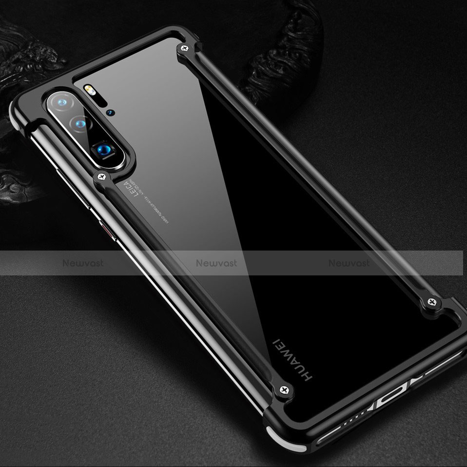 Luxury Aluminum Metal Frame Cover Case for Huawei P30 Pro New Edition Black