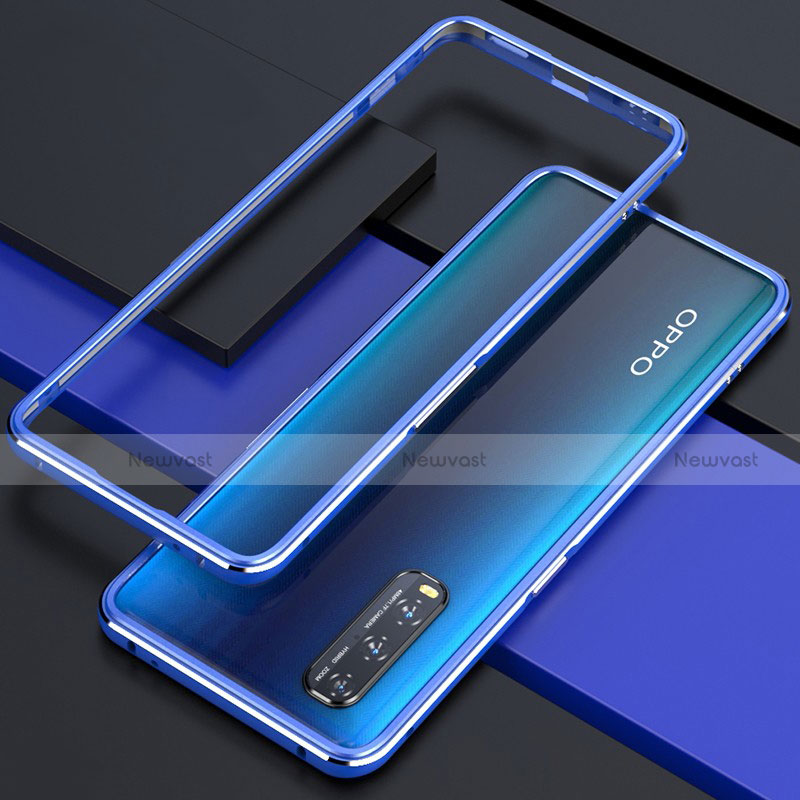 Luxury Aluminum Metal Frame Cover Case for Oppo Find X2 Blue
