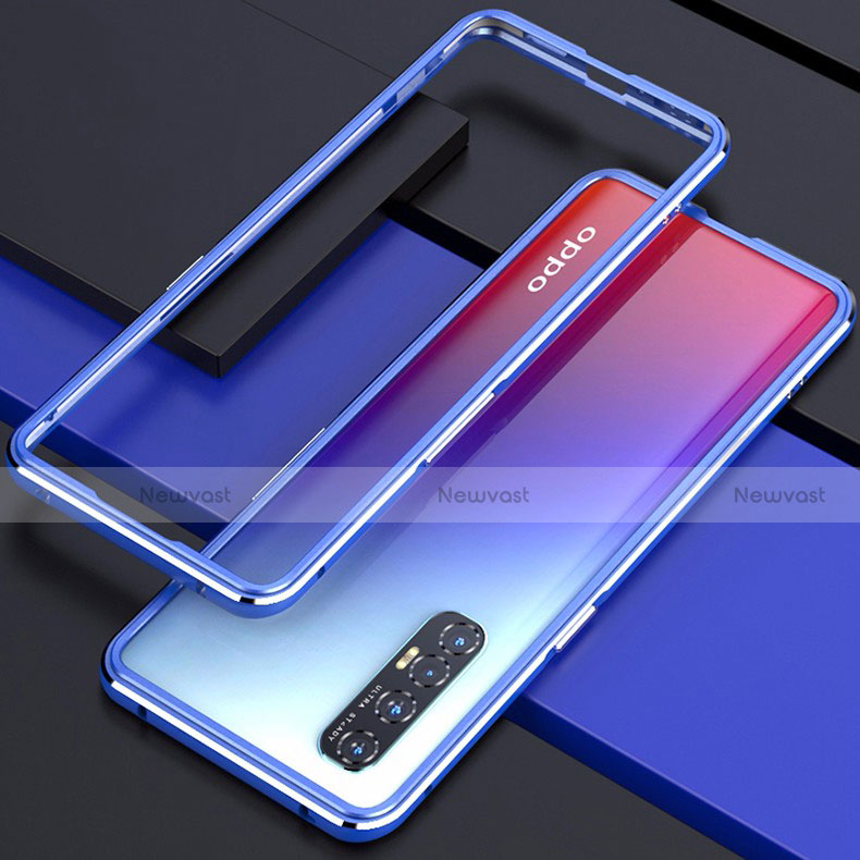 Luxury Aluminum Metal Frame Cover Case for Oppo Find X2 Neo Blue