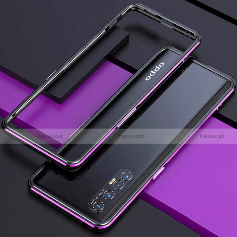 Luxury Aluminum Metal Frame Cover Case for Oppo Find X2 Neo Purple