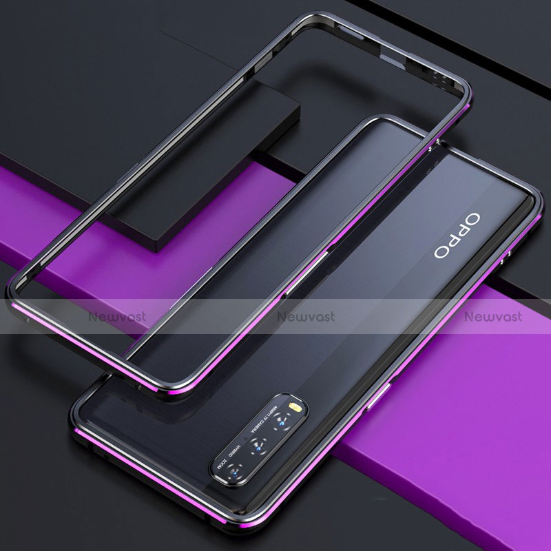 Luxury Aluminum Metal Frame Cover Case for Oppo Find X2 Purple