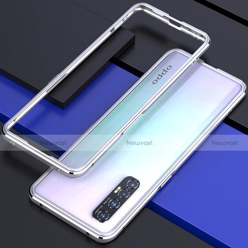 Luxury Aluminum Metal Frame Cover Case for Oppo Reno3 Pro Silver