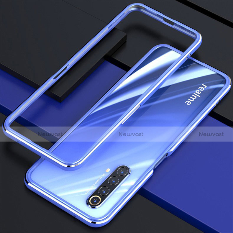 Luxury Aluminum Metal Frame Cover Case for Realme X50 5G Blue