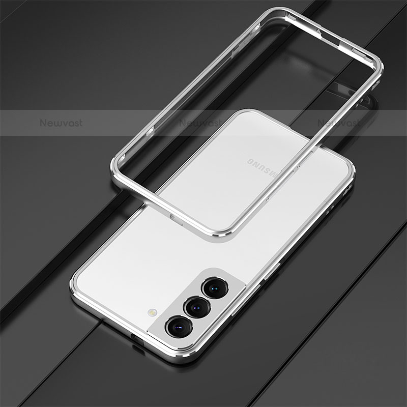 Luxury Aluminum Metal Frame Cover Case for Samsung Galaxy S21 FE 5G Silver