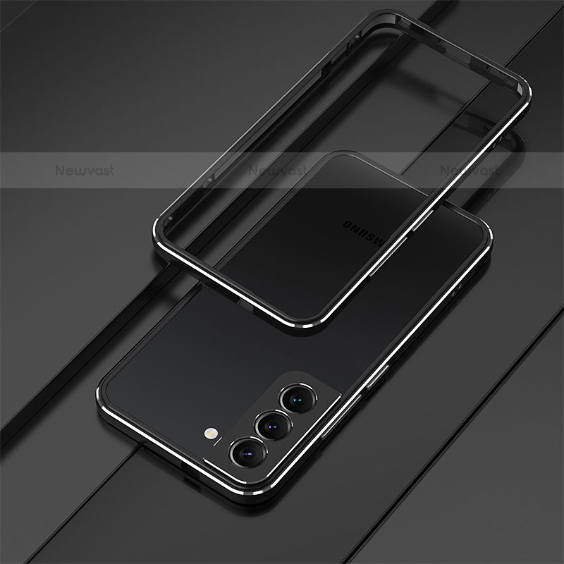 Luxury Aluminum Metal Frame Cover Case for Samsung Galaxy S22 5G Black
