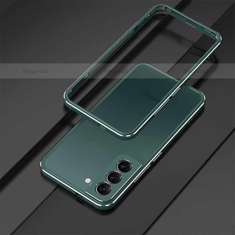 Luxury Aluminum Metal Frame Cover Case for Samsung Galaxy S22 Plus 5G Green