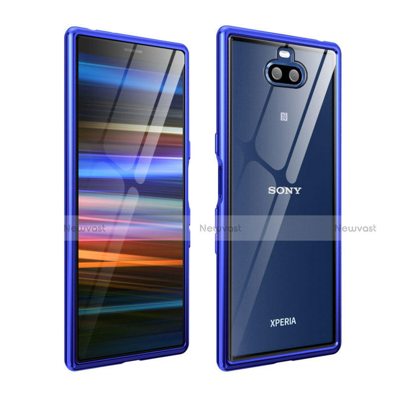 Luxury Aluminum Metal Frame Cover Case for Sony Xperia 10 Plus Blue