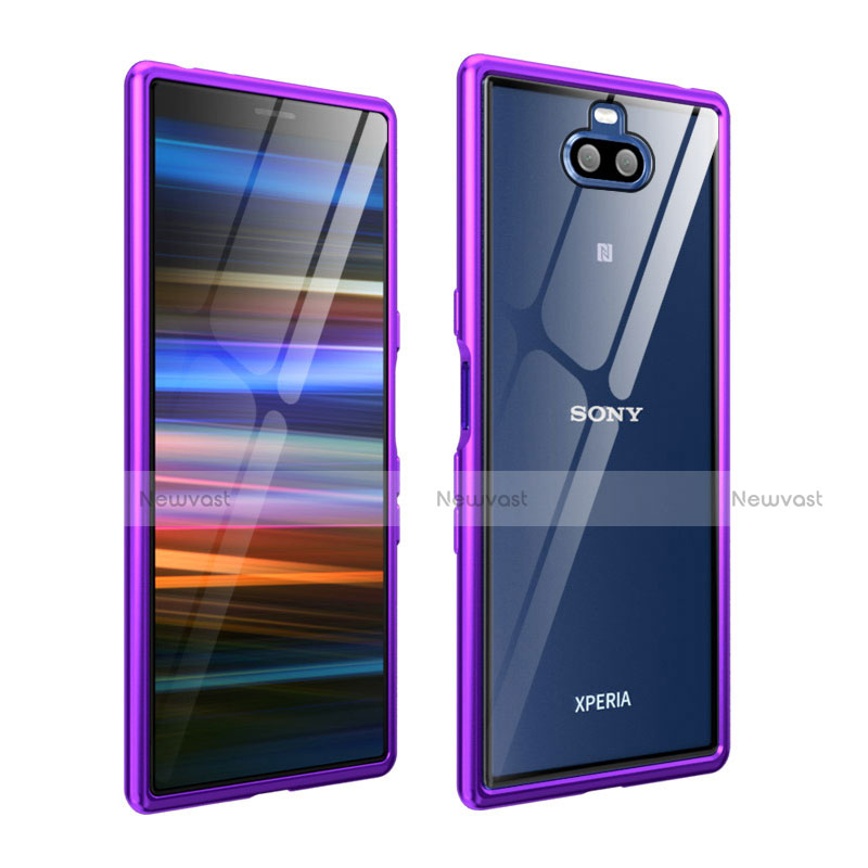 Luxury Aluminum Metal Frame Cover Case for Sony Xperia 10 Plus Purple