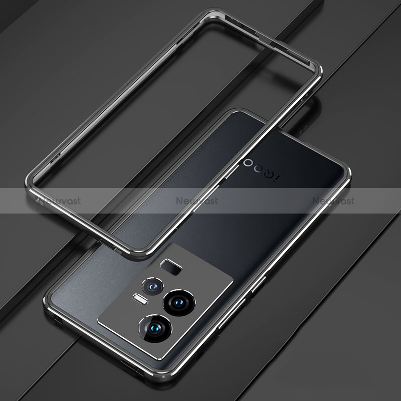Luxury Aluminum Metal Frame Cover Case for Vivo iQOO 11 5G Black
