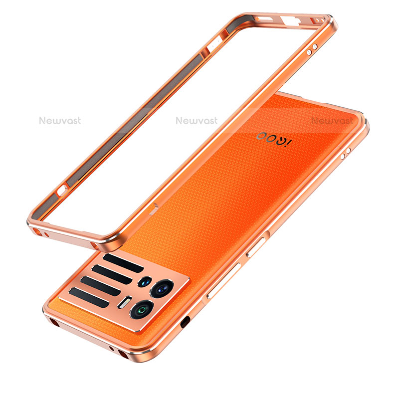 Luxury Aluminum Metal Frame Cover Case for Vivo iQOO 9 Pro 5G Orange