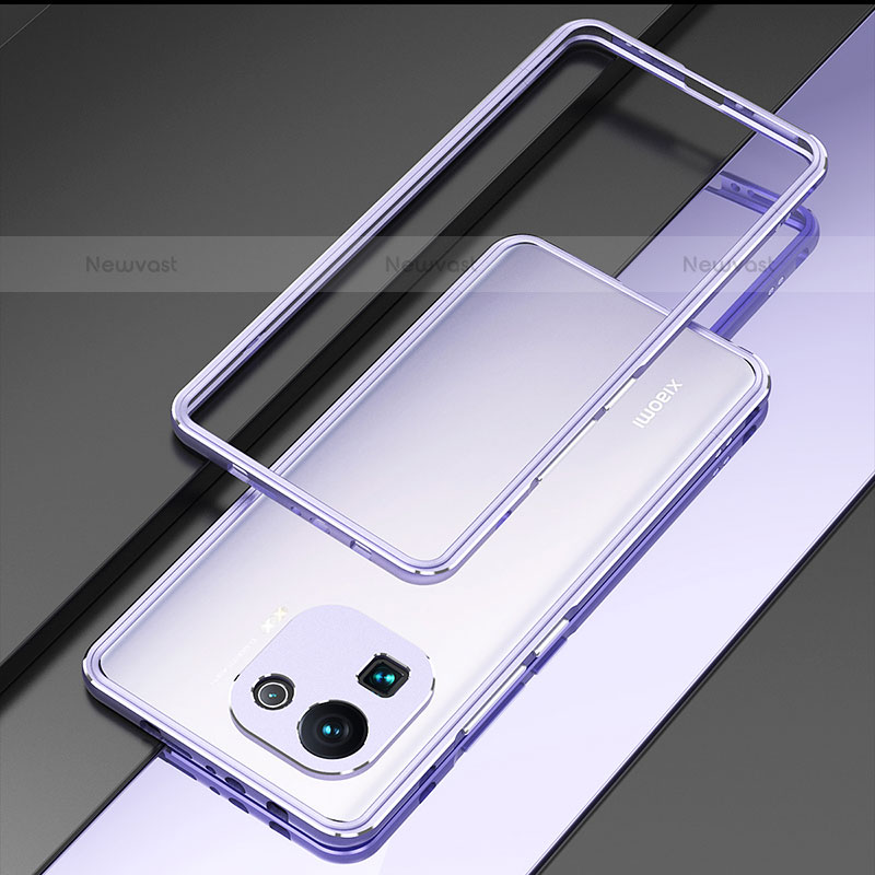 Luxury Aluminum Metal Frame Cover Case for Xiaomi Mi 11 Pro 5G Clove Purple